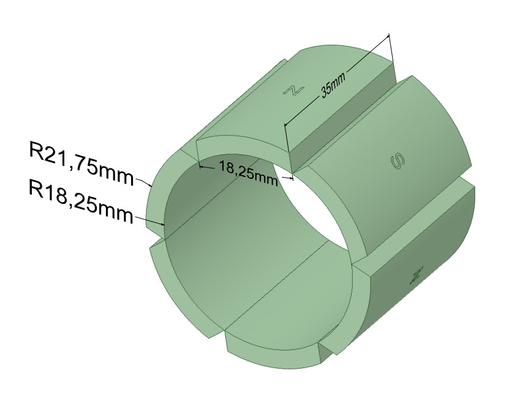 kupować N52 Magnesy neodymowe segmentu łuku Powłoka NiCuNi do silników online manufacture